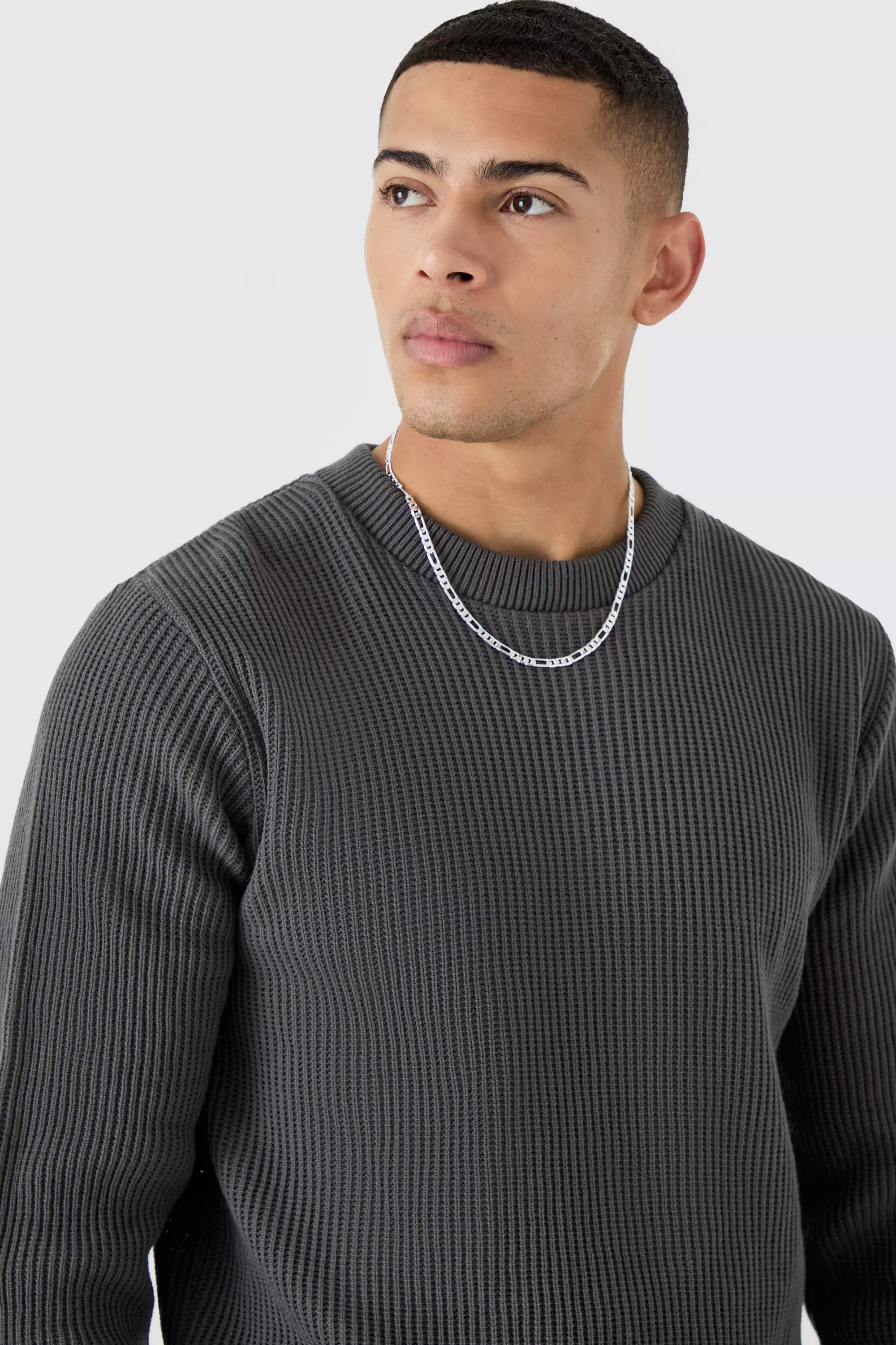 Regular Fit Waffle Knit Jumper